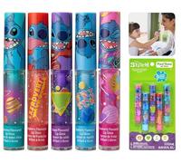 5pk Disney Stitch Lip Gloss Set 0.9ml - Plant Based Glosses for Girls Party Favours, Girl First Makeup Set for Parties, Sleepovers and Birthday Gifts 3+