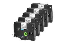 5PK Heat Shrink Tubes Compatible with 17.7mm Hse-241 Label Tape Black On White Cartridge Cassette Works with Label Printers