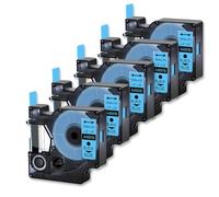 5PK Multi-Color Label 12mm Compatible with 45013 45016 45017 45018 45019 Cartridge Cassette for 100 LabelManager Printer(5PK Black on Blue)