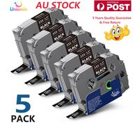 5PK TZe-335 TZ White on Black Label Tape 12mm for Brother P-Touch PT-1000 H101C