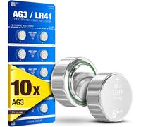 5Plus 10-Pack LR41 AG3 392 192 SR41SW L736 LR736 1.5V Alkaline Button Cell Batteries - Long-Lasting Power for Watches, Calculators, Toys & Small Electronics