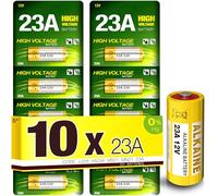 5Plus 23A A23 12V Alkaline Batteries 10-Pack High-Power Long-Lasting Batteries for Garage Door Openers (LiftMaster, Chamberlain), Keyless Entry (Car Remotes, Fobs), Wireless Doorbells Ring, Honey