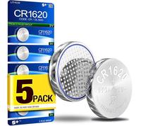 5Plus 5-Pack CR1620 3V Lithium Coin Cell Batteries - Compatible with CR1620, DL1620, ECR1620 - Ideal for Key Fobs, Scales, Toys, LED Lights, Wearables & Medical Devices