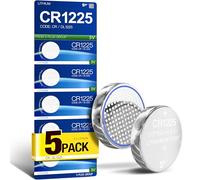 5Plus 5 Pcs CR1225 Battery 3V Lithium CR 1225 Batteries CR1225 DL1225 ECR1225 for thermometer, Remotes, LED lights, Glucometers, Toys, Car key, Scales
