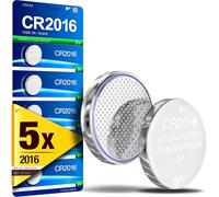 5Plus 5 PCS CR2016 DL2016 2016 ECR2016 3V Lithium Coin Cell Battery Mercury free Long Life Strong Power 3 Volt Lithium Flat Batteries for electronic devices Car Keys Watch household items