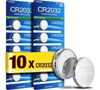 5Plus Group 10 Pcs 2032 CR2032 DL2032 ECR2032 3V Lithium Coin Cell Batteries Suitable For Keyfobs, Scales, airtag, Wearables And Other Devices Great for Homes, Professional and Commercial Use
