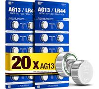 5Plus Group 20 Pcs LR44 AG13 357 303 SR44 A76 1.5V Button Coin Cell Batteries - Ideal for Watches, Hearing Aids, Glucometers, Key Fobs, and More