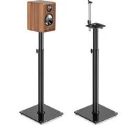 5Rcom Speaker Stands Floor Pair Height Adjustable 82.4-109cm, 360° Swivel Speaker Stand，Rear Speaker Stands with Cable Management,5KG Loading