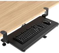 5Rcom Under Desk Keyboard Tray, Pull Out Table Extender Keyboard Tray for THK 8-50mm, Multifunctional Storage for Laptop, 650 x300 mm Platform Computer Drawer, Perfect for Home or Office (Black)