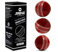 5RIDGE 3PCS Cricket Balls for Training Soft & Safe Rubber Practice Cricket Ball With Real Stitched Seam & Core For Bounce, Swing & Spin, Ideal For Training, Match and Garden Play (3PCS-Red)