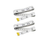 5RIDGE Dual Sided Durable Measuring Tape for Body -2 PCS White Measure Made of Fiber Glass Material- For Measurements Tailors Sewing Clothing- 60 Inch and 150 cm