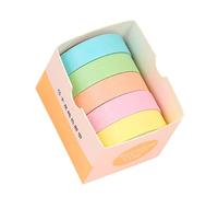 5Rolls Decorative Tape Water Resistant Paper Tape Aesthetic For Craft Scrapbooking Photo Frame Journal 10mmX2M Paper Set