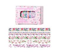 5Rolls Floral Aesthetic Decorative Tape For Scrapbooking Journal Album Adhesive Paper Tape 10mmX2M (Phone Case) Wrapping Decorative