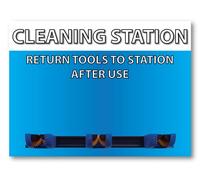5S Cleaning Station Shadow Board Colour Coded for Cleaning Red Blue Green and Yellow (Blue)