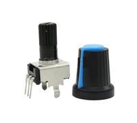 5Set = 10PCS RV09 Vertical 1K ~ 500K Ohm Adjustable Resistor 3pin Seal Potentiometer for Arduino with knob Blue cap (5PCS+5PCS)(100K Ohm)