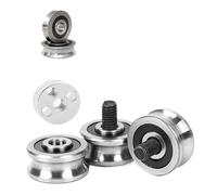5set/Lot SG10 SG15 SG20 SG25 SG66+M4 M5 M6 M8 Screw Bolts Bearing Steel U Groove Pulley Ball Bearings Track Guide Roller Bearing(SG25 M8x28mm)