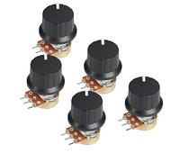 5Set WH148 Linear Potentiometer 1K 2K 5K 10K 20K 50K 100K 250K 1M 15mm 3pin with White 24x15mm Knob Cap Potentiometers Kit Electromechanical components (Size : 5K Ohm)