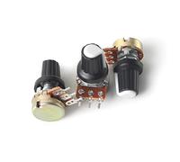5Set WH148 Linear Rotary Taper Potentiometer Variable Resistors 1K-1M Ohm 3Pin 15mm Shaft with White AG2 Knobs,Nuts and Washers Resistor elements (Size : 100K Ohm)