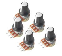 5Set WH148 Potentiometer B1K B10K B20K B50K B100K B250K B500K 15MM 3Pin Linear Taper Rotary Potentiometer Resistor with AG2 Cap(10K-White)
