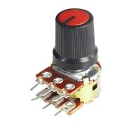 5Set WH148 Potentiometers 15mm 6pin Linear Taper Rotary Potentiometer Resistor 1K 10K 20K 50K 100K 250K 1M with Red AG3 Knob Cap(250K OHM)