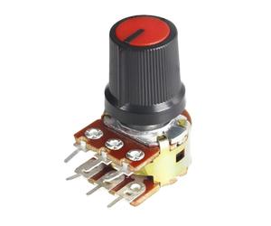 5Set WH148 Potentiometers 15mm 6pin Linear Taper Rotary Potentiometer Resistor 1K 10K 20K 50K 100K 250K 1M with Red AG3 Knob Cap(250K OHM)