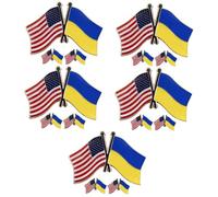 5sets Decorative United States Flag Brooch Pin Unique International Friendship Label Pins for Clothes Shawls and Accessories for Parties and Festivals 3pcs*5