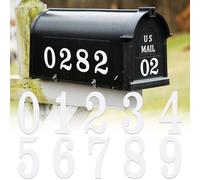 5Sets Reflective Mailbox Numbers Sticker, 4 * 2in Waterproof 0-9 Vinyl Numbers, 50Pcs Strong White Self-Adhesive for Signs, Door, Cars, Trucks, Home, Business, Address Number