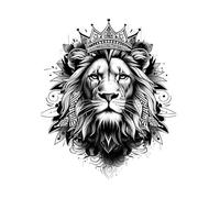 5sheets Lion King Tattoo Sticker Pattern Coronation Arm Wrist Personalized Tattoo Simulation Sticker
