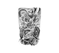 5sheets Wusheng War Dragon Herbal Semi-Permanent Sweatproof And Waterproof Tattoo Pattern Long-Lasting Female Simulation Male Tattoo Sticker