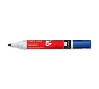 5Star Blue Dry Wipe Whiteboard Marker Pen for Whiteboards, Flipcharts, Memo Boards - 3mm Bullet Tip - Pack of 4