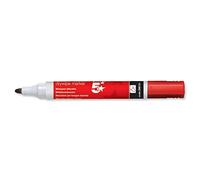 5Star Red Dry Wipe Whiteboard Marker Pen for Whiteboards, Flipcharts, Memo Boards - 3mm Bullet Tip - Pack of 4