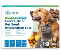 5Strands Freeze Dried Pet Food Intolerance Test for Dogs & Cats, Identify Food Ingredients Behind Gut Discomfort & Skin Issues, at-Home Hair Sample Collection Process, Non-Invasive, Results in 4 Days