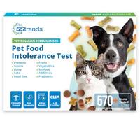 5Strands Pet Food Intolerance Test, at Home Sensitivity Test for Dogs & Cats, 270 Items, Hair Analysis, Accurate for All Ages and Breed, Results in 7 Days - Protein, Grain, Fruit, Preservatives