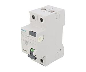 5SV3312-6KL RCD Switch Rated: 25A IDiff: 30mA Pole: 1+N 230/400VAC DIN SIEMENS