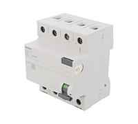 5SV4344-0 RCD Switch Rated: 40A IDiff: 30mA Pole: 3+N 230/400VAC DIN SIEMENS