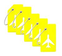 5Tags Silicone Luggage Tag with Name Card to Quickly Spot Suitcase Yellow
