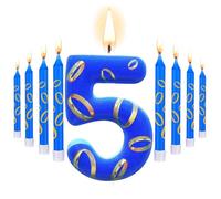 5th 4th 6th Cake Topper, 13 PCS Cartoon Cake Decorations Birthday Number 5 Cupcake Birthday Party Cake Decorations Supplies for (5 Year)