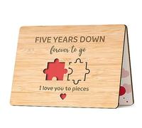 5th Anniversary Card, 5th Wedding Anniversary Card for Wife Husband - Bamboo Card, 5 Year Anniversary Card Gifts, 5th Wedding Anniversary Ideas Gifts for Couple, Her, Him, Boyfriend, Girlfriend