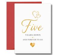 5th Anniversary Card Five Years Down Forever To Go A140