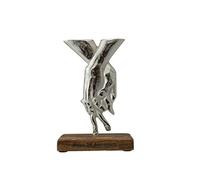5th Anniversary Holding Hands Decoration - Free Standing Rustic Metal & Wooden Decoration (hsshands05)