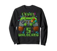 5th Birthday 5 Year Old Birthday Boy Gamer Pixel Number Sweatshirt