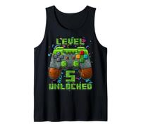 5th Birthday 5 Year Old Birthday Boy Gamer Pixel Number Tank Top