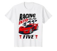 5th Birthday 5 Year Old Racing Into Five Racecar Party Theme T-Shirt