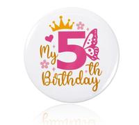 5th Birthday Badge, Birthday Girl Badge, Celebrate Your Little Princess's Special Day with a Sparkling, Party Accessor, Celebration Decoration