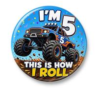 5th Birthday Badge - I'm 5 This Is How I Roll Pin Badge