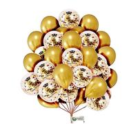 5th Birthday Balloon Kit 12 inch Gold Age Confetti Glitter Balloons Metallic Gold Pearl Balloons with 10m Balloon Ribbon Roll 5TH Birthday Decoration Kit Pack of 16