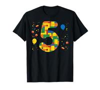 5th Birthday Blocks Building Bricks 5 Year Old Boys Kids T-Shirt