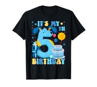 5th Birthday Boy Blue Dog Theme Party Five Cool 5 Year Old T-Shirt