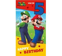 5th Birthday Card, Birthday Card for 5th Birthday, Super Mario Card For 5th Birthday, Birthday Card for 5th Birthday Super Mario