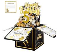 5th Birthday Card with Envelopes for Girls Boys, Birthday Decorations for Daughter Son, Bday Gift Box for 5 Year Old, Unique Handmade Foldable Celebration 3D Cards for Kids